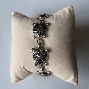 Silver and Black Turtle Bracelet